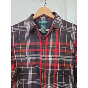90s Lauren Ralph Lauren 100% Worsted Wool Hertitage Plaid Shirt Jacket Women L